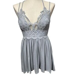 New Zenana Gray Baby Doll Tank/Dress High Low Size Large